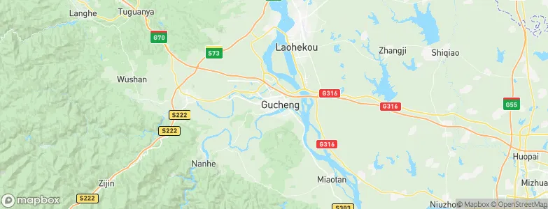 Gucheng Chengguanzhen, China Map