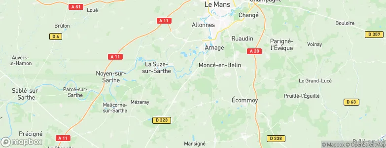 Guécélard, France Map