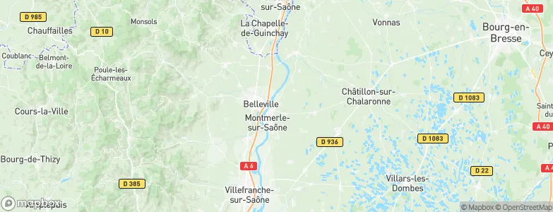 Guéreins, France Map