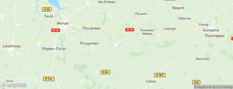 Guerlesquin, France Map