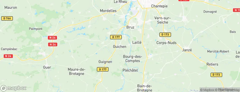 Guichen, France Map