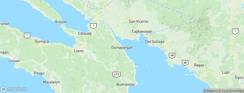Guinayangan, Fourth District of Quezon, Philippines Map
