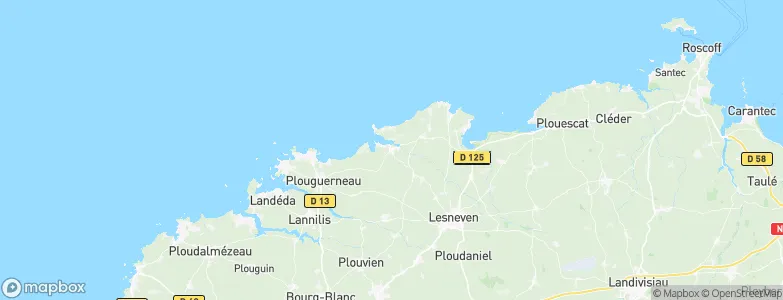 Guissény, France Map