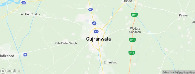 Gujranwala, Pakistan Map