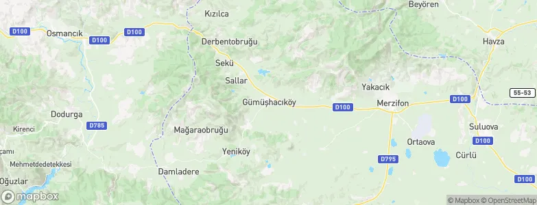 Gümüşhacıköy, Turkey Map