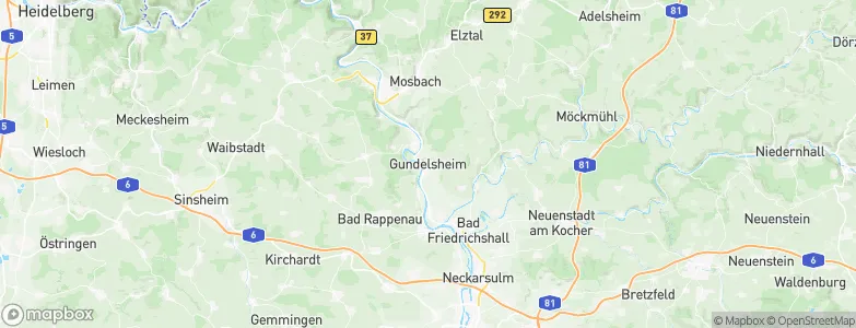 Gundelsheim, Germany Map