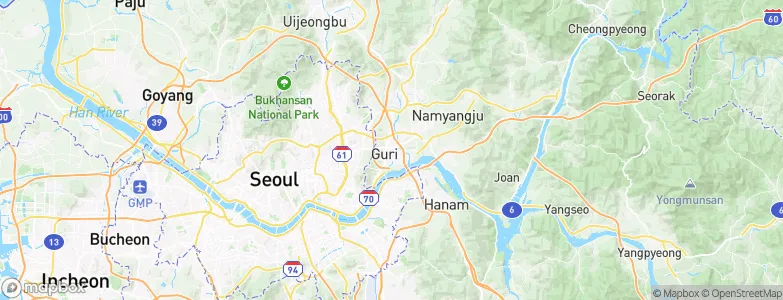 Guri-si, South Korea Map