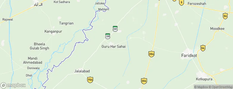 Guru Har Sahāi, India Map
