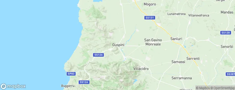 Guspini, Italy Map
