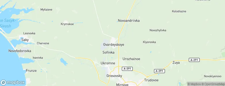 Gvardeyskoye, Ukraine Map