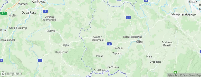 Gvozd, Croatia Map
