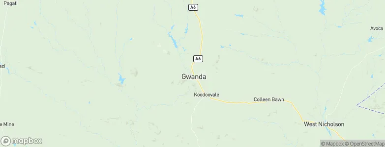Gwanda, Zimbabwe Map