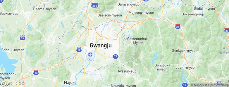 Gwangju, South Korea Map