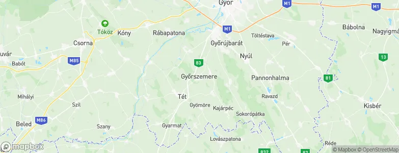 Győrszemere, Hungary Map