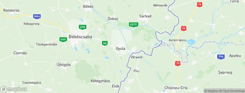 Gyula, Hungary Map