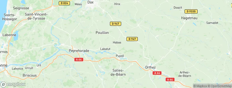 Habas, France Map