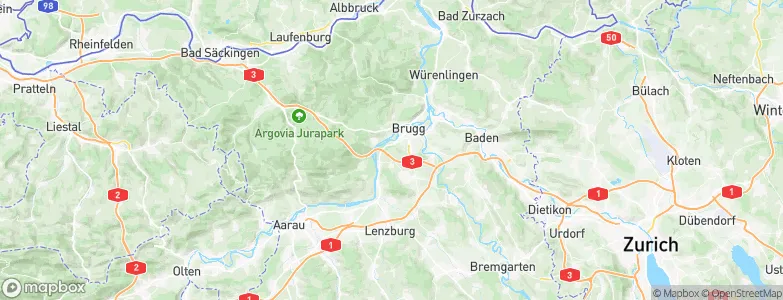 Habsburg, Switzerland Map