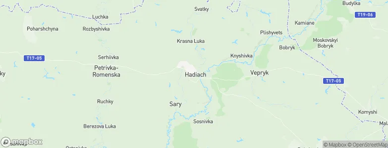 Hadyach, Ukraine Map