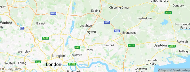 Hainault, United Kingdom Map