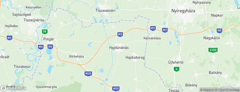 Hajdúnánás, Hungary Map