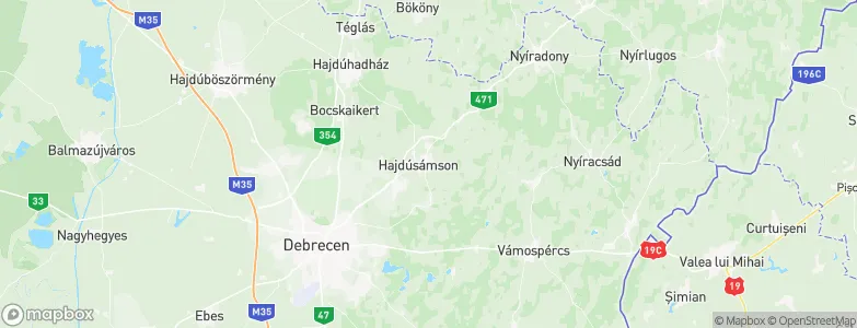 Hajdúsámson, Hungary Map