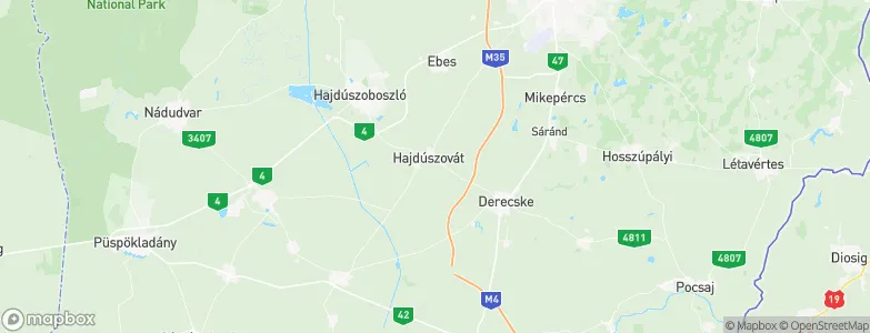 Hajdúszovát, Hungary Map