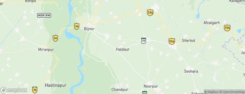 Haldaur, India Map