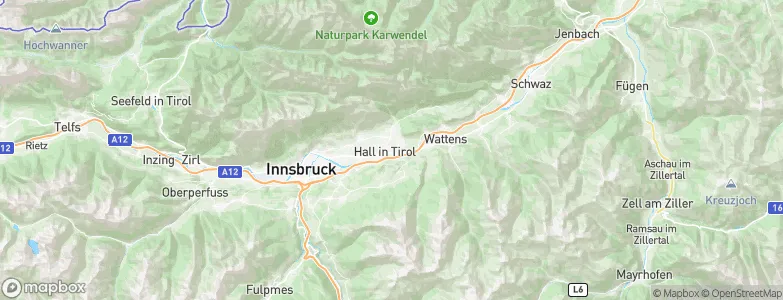 Hall in Tirol, Austria Map