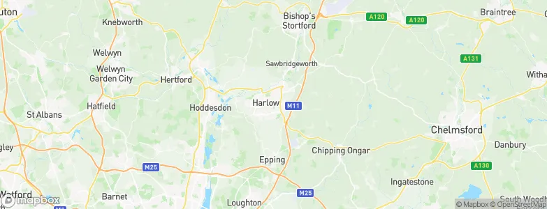 Harlow District, United Kingdom Map