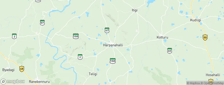 Harpanahalli, India Map