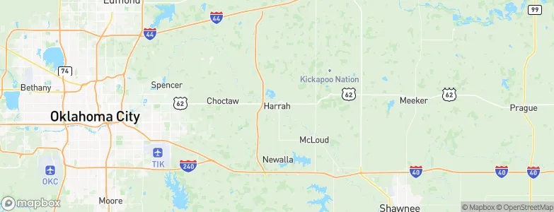 Harrah, United States Map