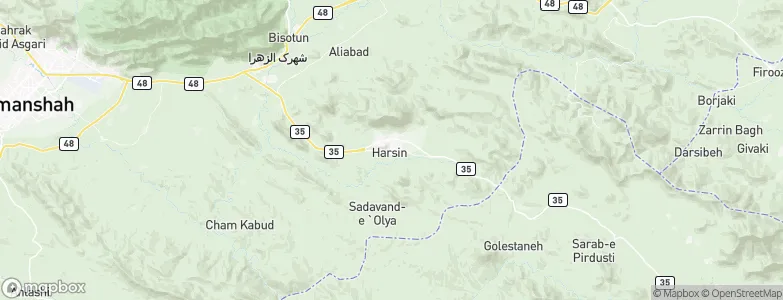 Harsīn, Iran Map