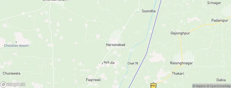 Harunabad, Pakistan Map