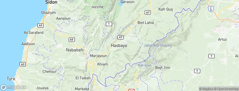 Hâsbaïya, Lebanon Map