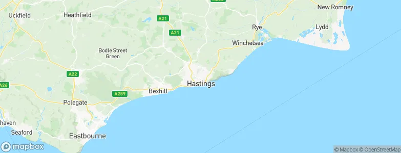 Hastings District, United Kingdom Map