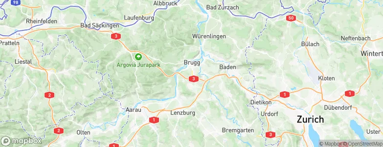 Hausen bei Brugg, Switzerland Map