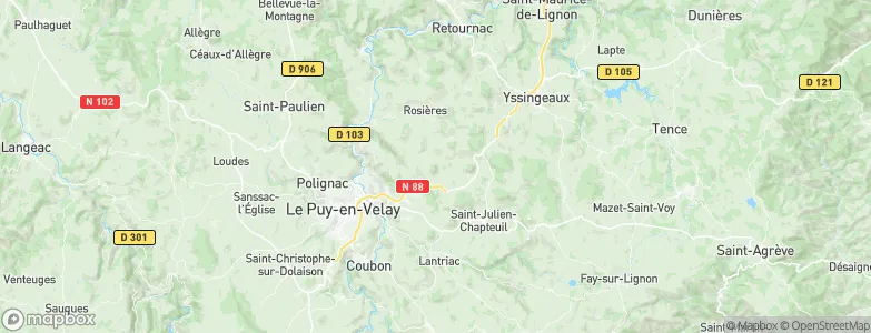 Haute-Loire, France Map