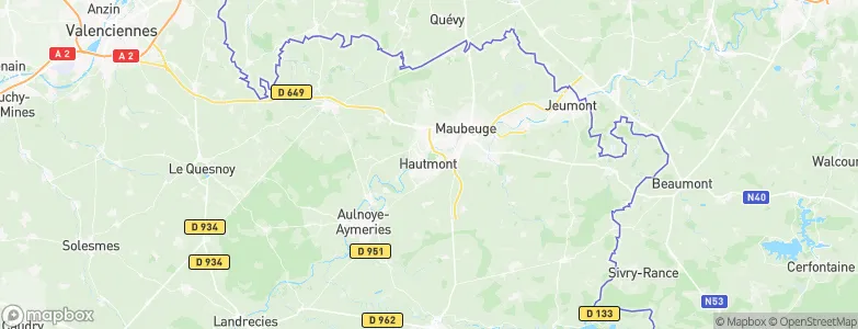 Hautmont, France Map