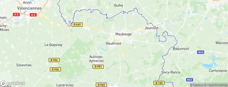 Hautmont, France Map