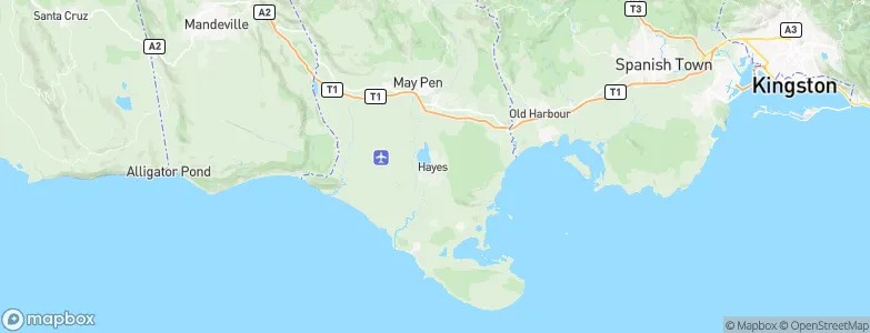 Hayes, Jamaica Map