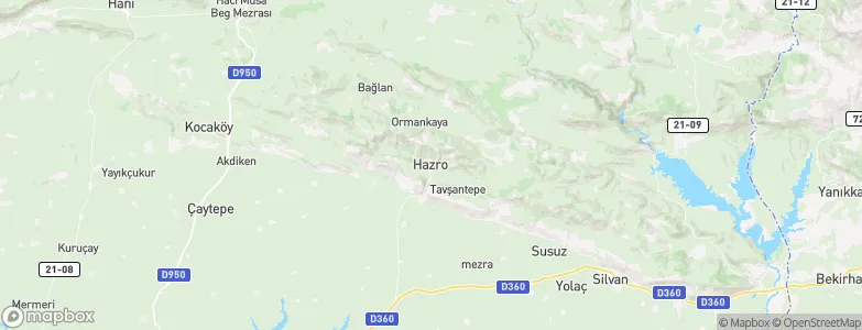 Hazro, Turkey Map