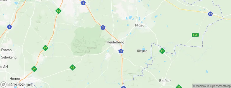 Heidelberg, South Africa Map
