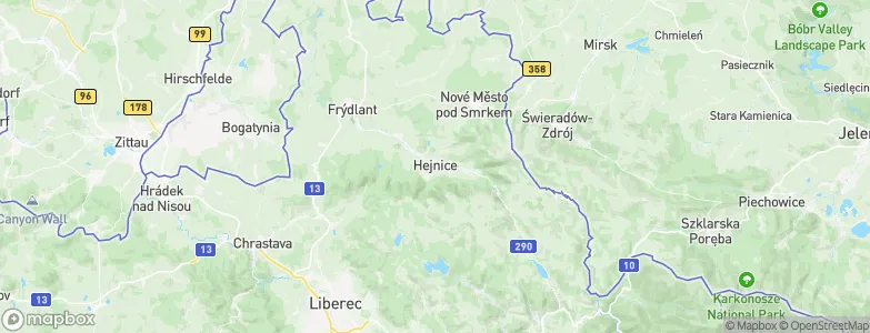 Hejnice, Czechia Map