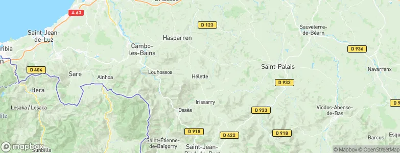 Hélette, France Map