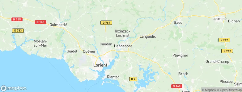 Hennebont, France Map