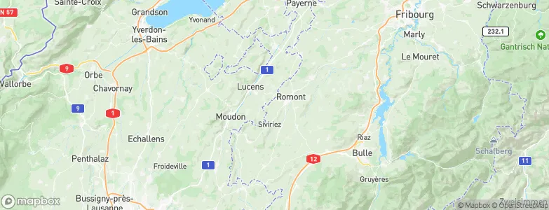 Hennens, Switzerland Map