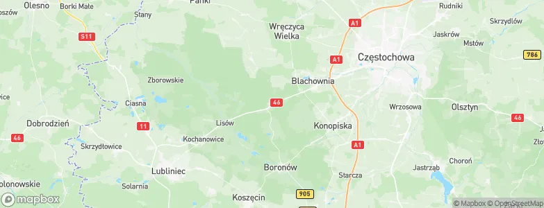 Herby, Poland Map