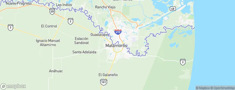 Heroica Matamoros, Mexico Map