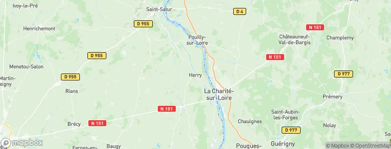 Herry, France Map