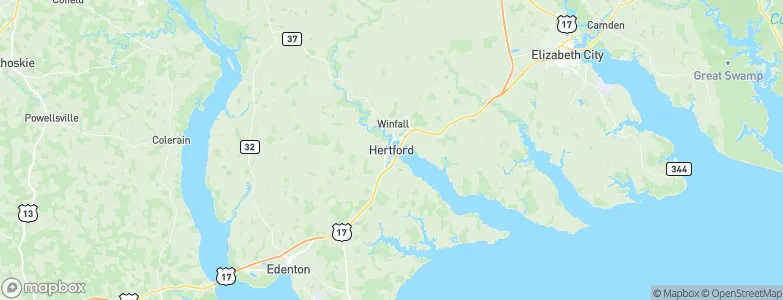 Hertford, United States Map
